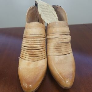 BED|STU Tan Leather Ankle Boots